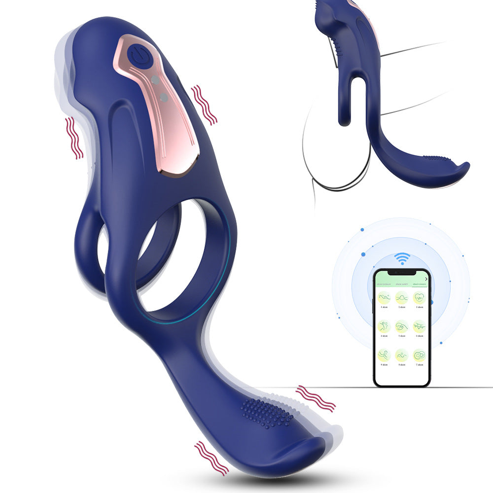 3 DE 1 Masseurs de Prostate Vibrant mit Anneau Pénien und Silicone Bleu