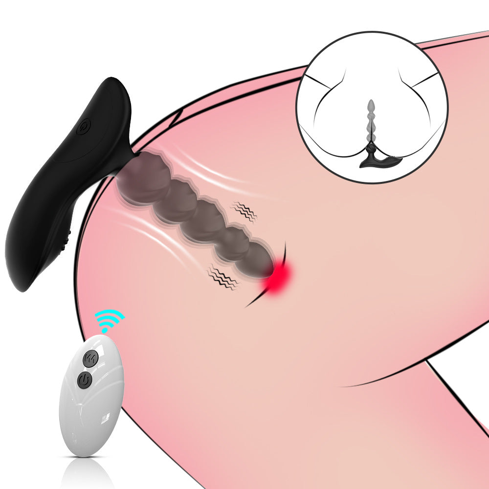 Vibrating Silicone Anal Beads with Remote