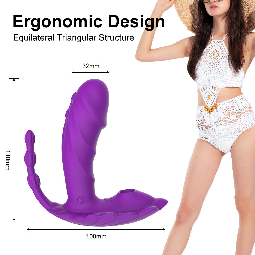 Vibrationsmassagegerät mit multifunktionaler Dreifachstimulation 11 cm – tragbares Vibrationsmassagegerät mit Fernbedienung – Hosenvibrator