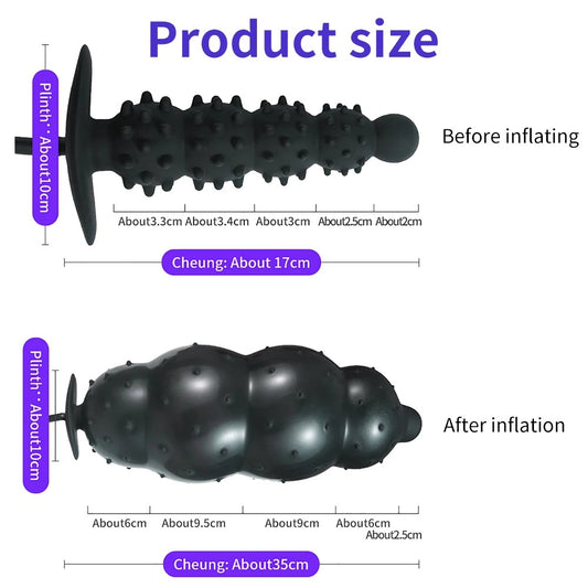 Puffer Inflatable anal Plug - Black