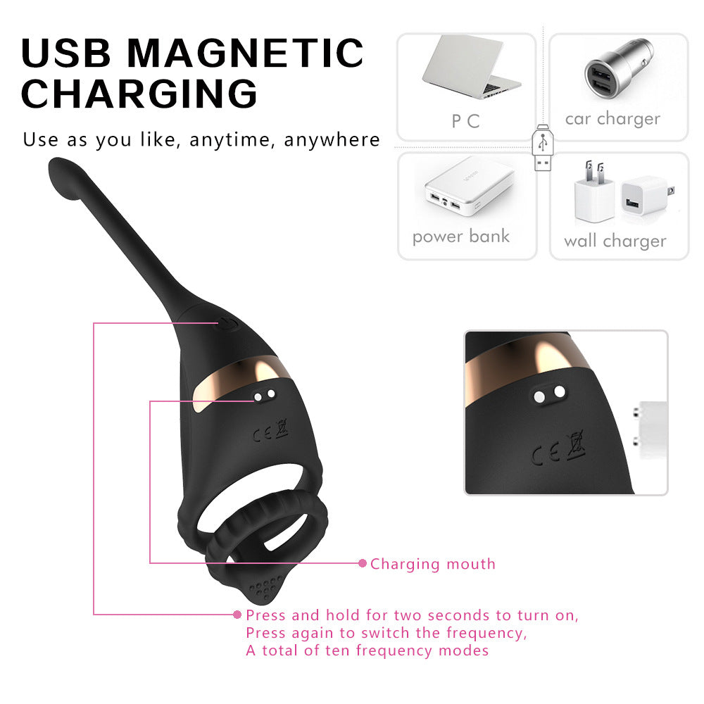 3 EN 1 Plug Anal - Anneau de Prostate Vibrant avec Télécommande - Noir