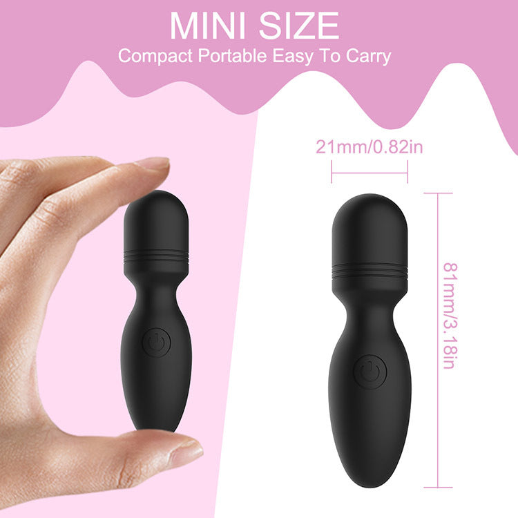 Mini Vibromasseur 8cm - Compact Wand Vibrator for Women - 10 Vibration Modes - Personal Therapeutic Massager - USB Rechargeable