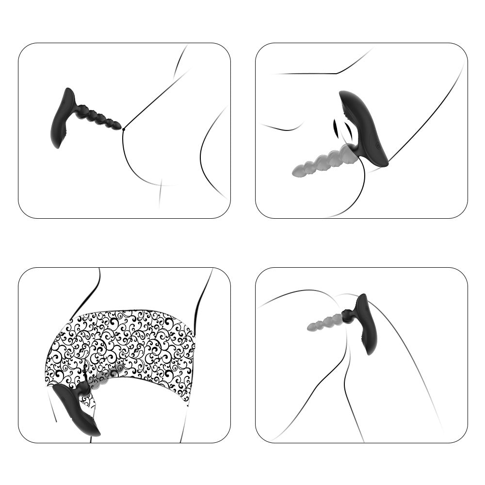 Vibrating Silicone Anal Beads with Remote