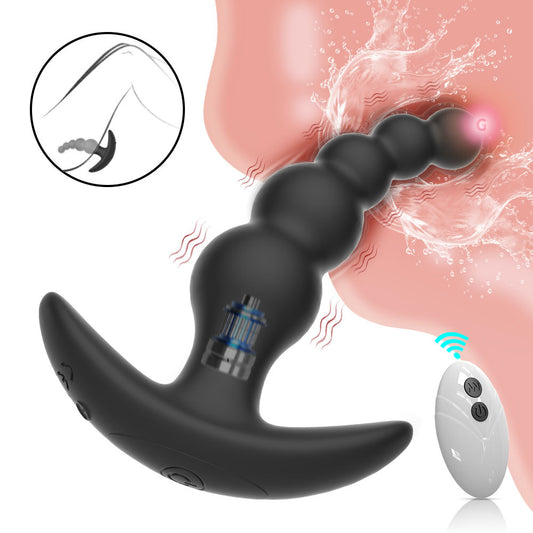 Beaded Vibe Anal Plug Silicone With Remote