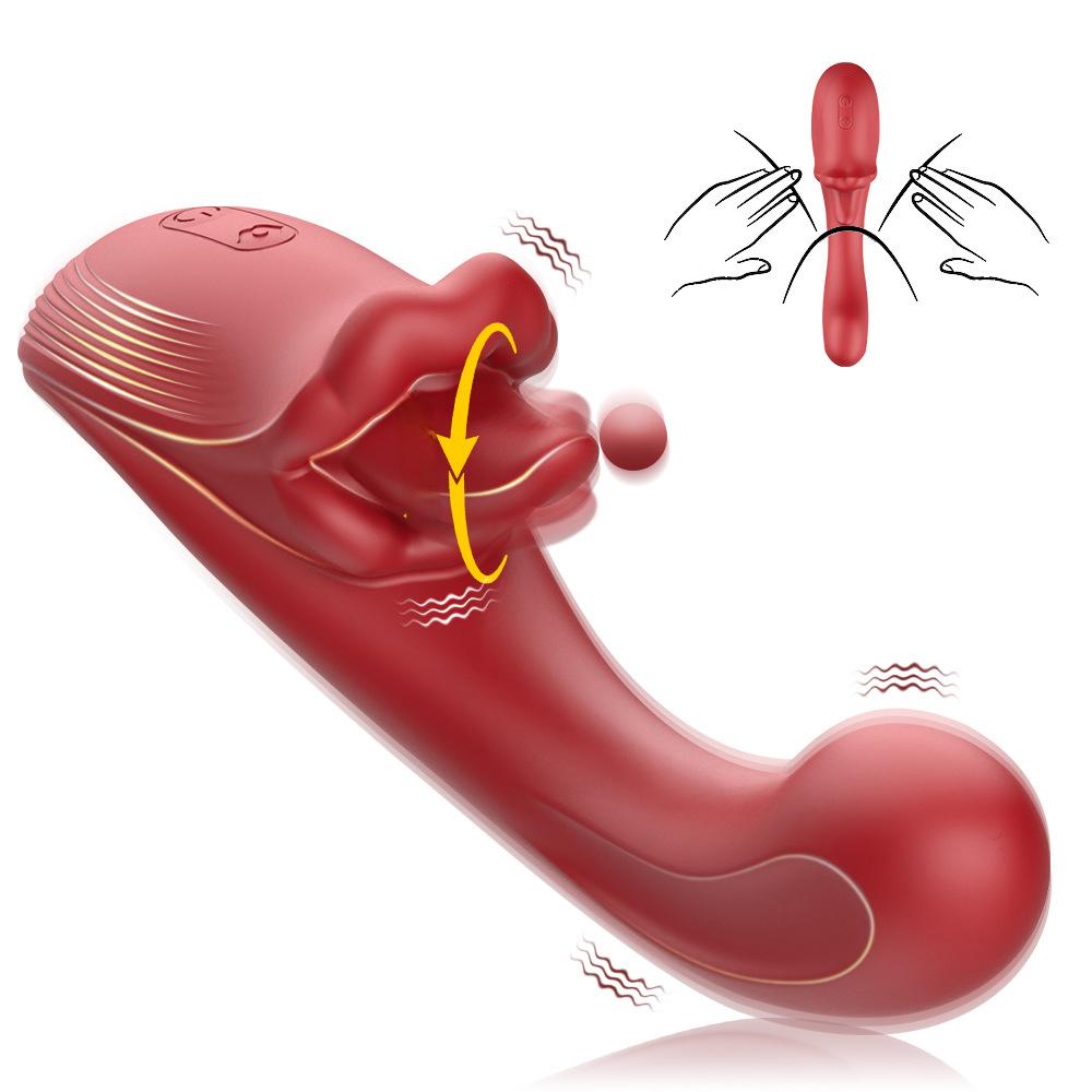 360Rotating Tongue Strong Vibration Licking and Sucking G-Spot Vibrator