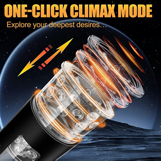 360° Rotating Male Masturbator - Hands-Free with Suction and Vibration Modes - Automatic - In and Out Motion