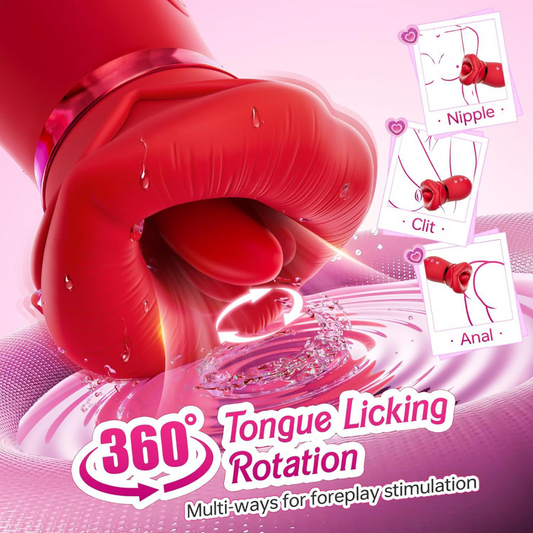 Vibromasseurs Femme-Stimulateur Clitoridien Puissant-10 Lécher la Langue 360 Rotation-Gode Vibro Jouet Sexualité