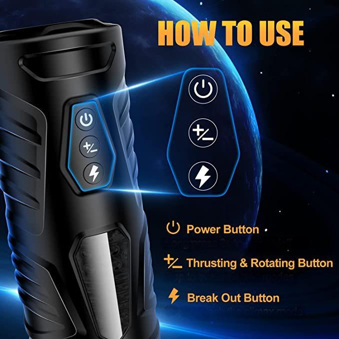 360° Rotating Male Masturbator - Hands-Free with Suction and Vibration Modes - Automatic - In and Out Motion