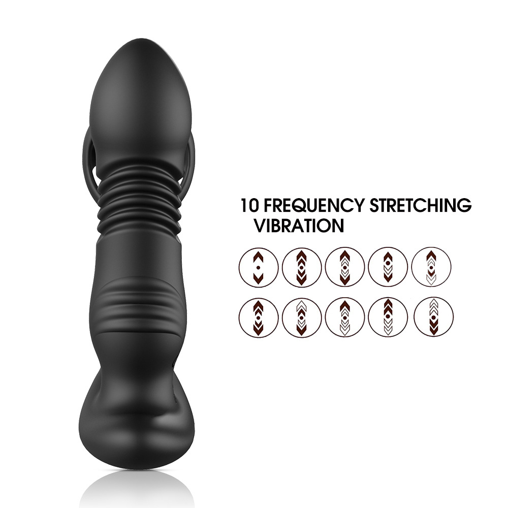 3 DE 1 Masseurs de Prostate Vibrant mit Anneau Pénien – Vibrator Anal Télécommande – Schwarz