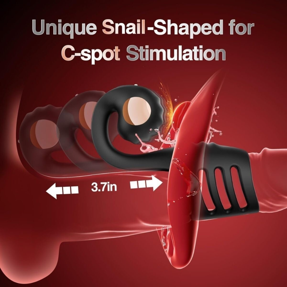 Vibrating Cock Ring Sleeve with Snail-Shaped Vibrator Male Snail Armor Sex Toy