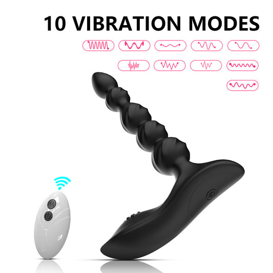 Vibrating Silicone Anal Beads with Remote