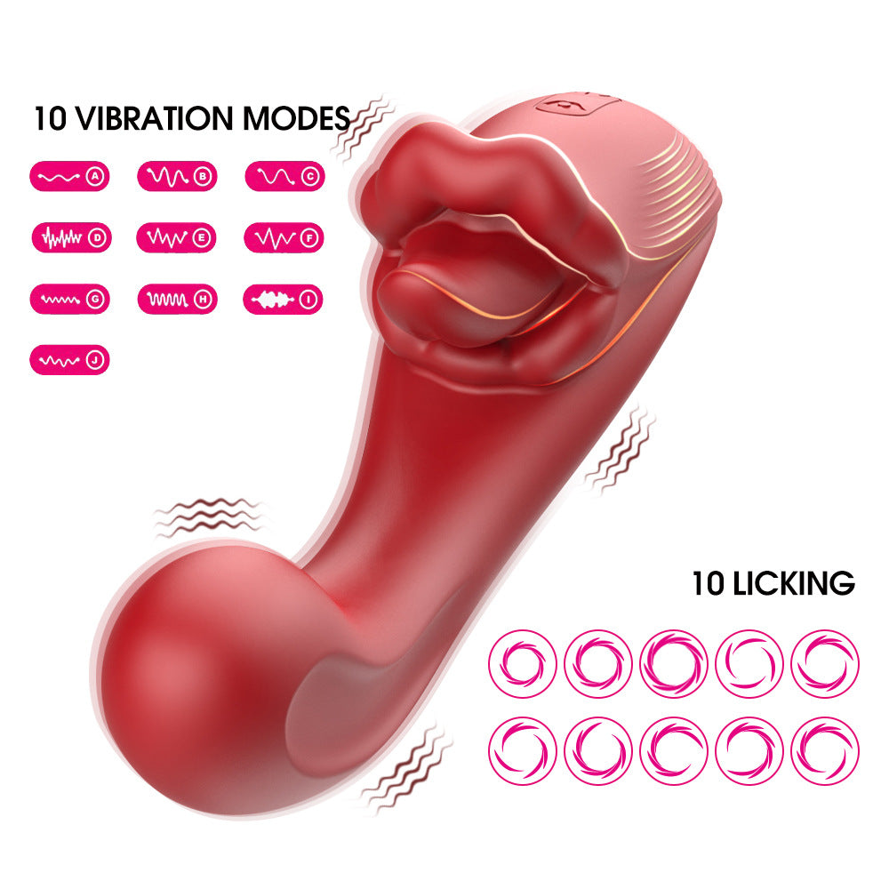 360Rotating Tongue Strong Vibration Licking and Sucking G-Spot Vibrator