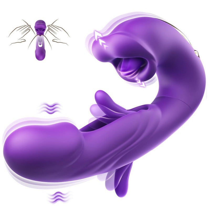 G-Spot Vibrator with 7 Flapping 7 Vibrating 5 Licking & Sucking
