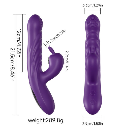 Wavy Rabbit Double Stimulation Silicone Thick Vibrator