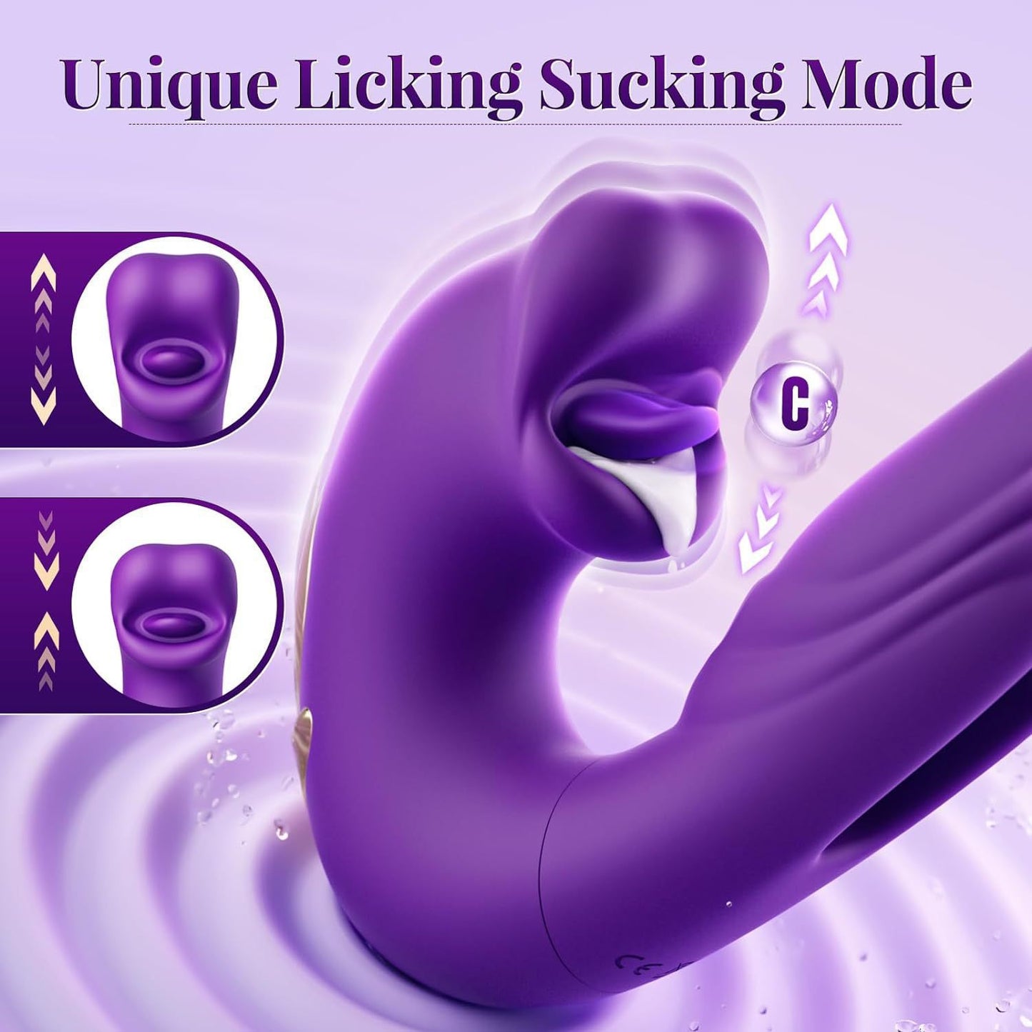 G-Spot Vibrator with 7 Flapping 7 Vibrating 5 Licking & Sucking