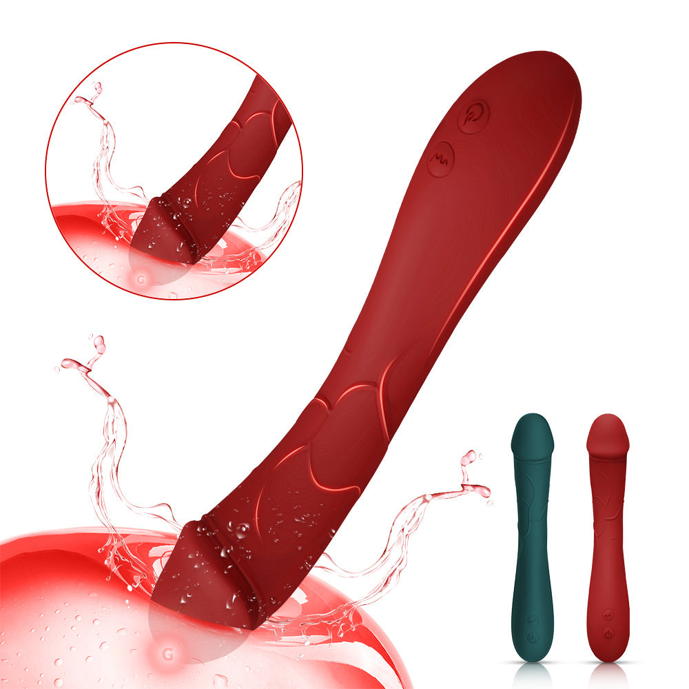 G Spot Vibrator Silicone Dildo - RED