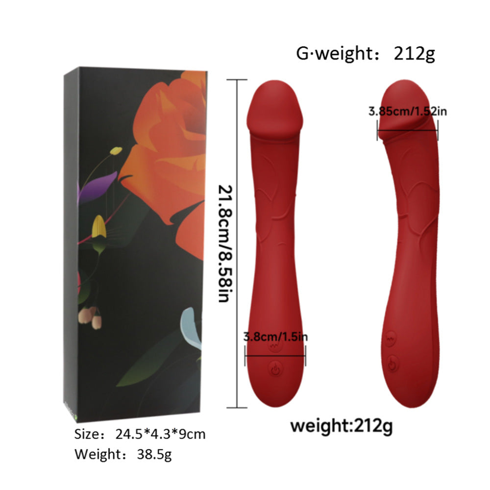 G Spot Vibrator Silicone Dildo - RED