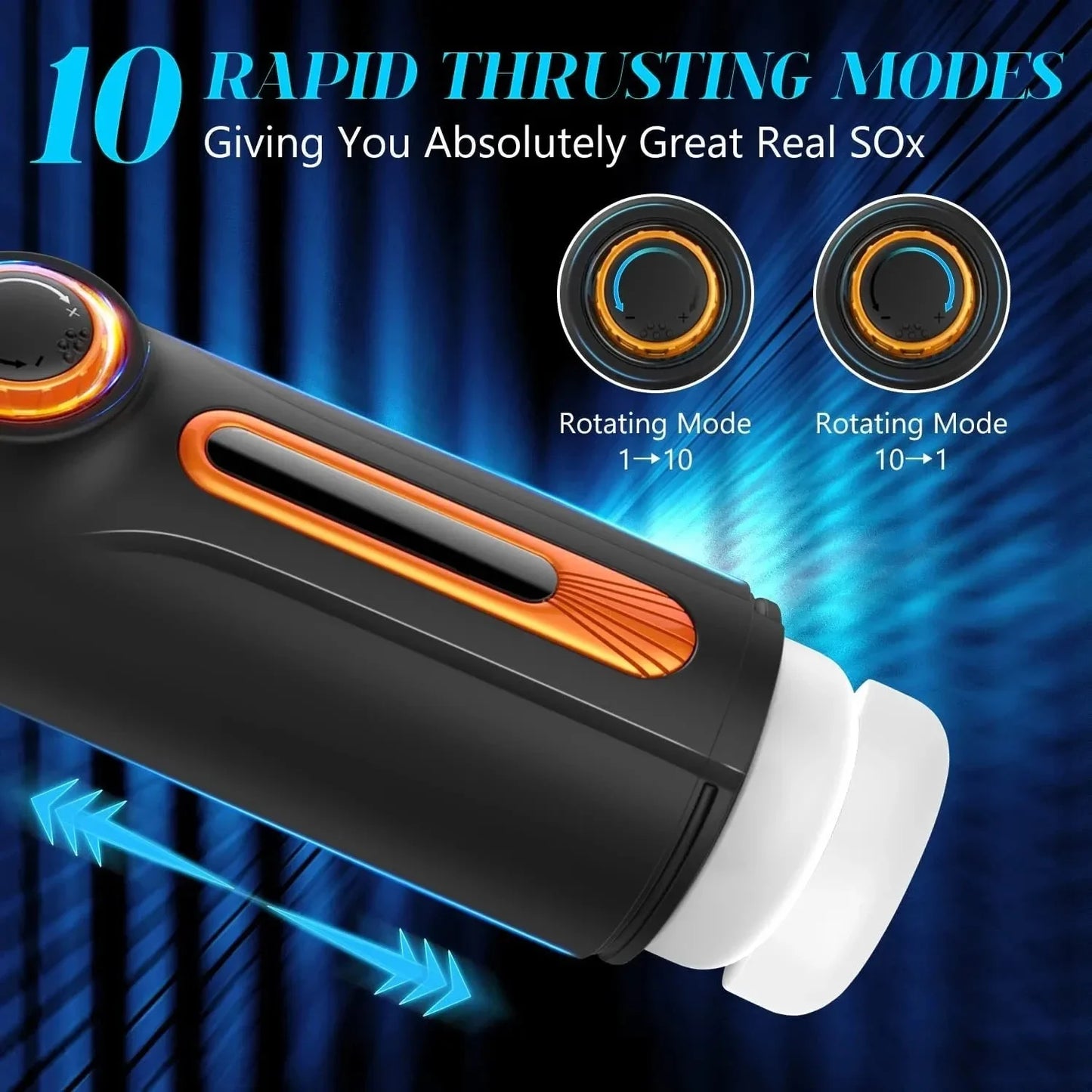 Masturbateur masculin chauffant, mains libres, avec modes d'aspiration et de rotation, jouet sexuel automatique pour adulte - Aspiration avant-arrière