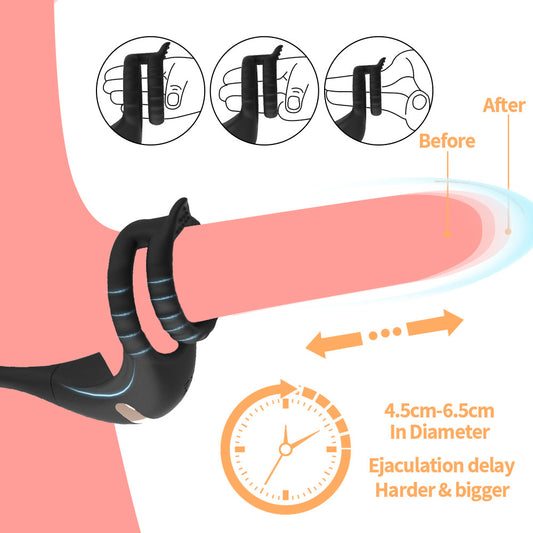 3 DE 1 Plug Anal - Vibrant Prostata-Anal mit Fernbedienung - Schwarz
