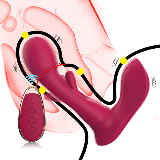 Tragbarer Vibromasseur Point G mit Fernsteuerung 12 cm – Rouge