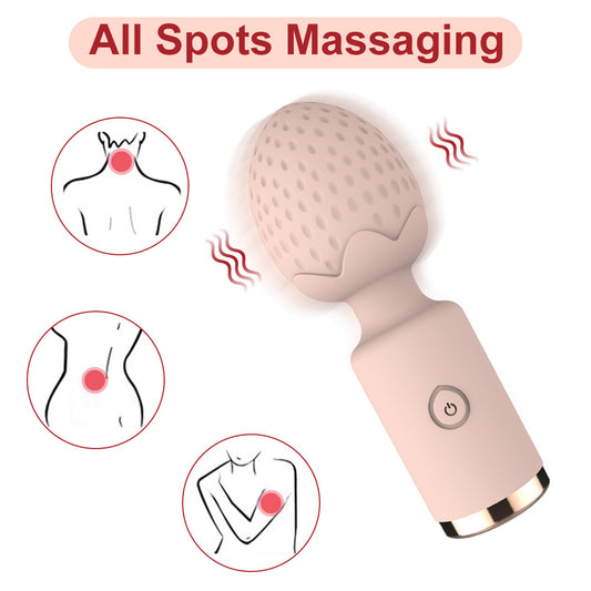 Mini Vibromasseur 11.6cm - Mini Wand Vibromasseur pour femme - Masseur thérapeutique personnel - Rechargeable par USB - Sextoy discret