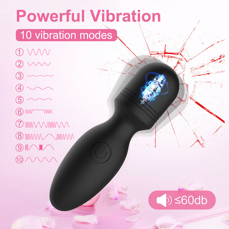 Mini-Vibromasseur 8 cm – Mini-Wandvibrator für Frauen – 10 Vibrationsmodi – Personaltherapeutischer Masseur – Wiederaufladbar über USB – Diskretes Sextoy