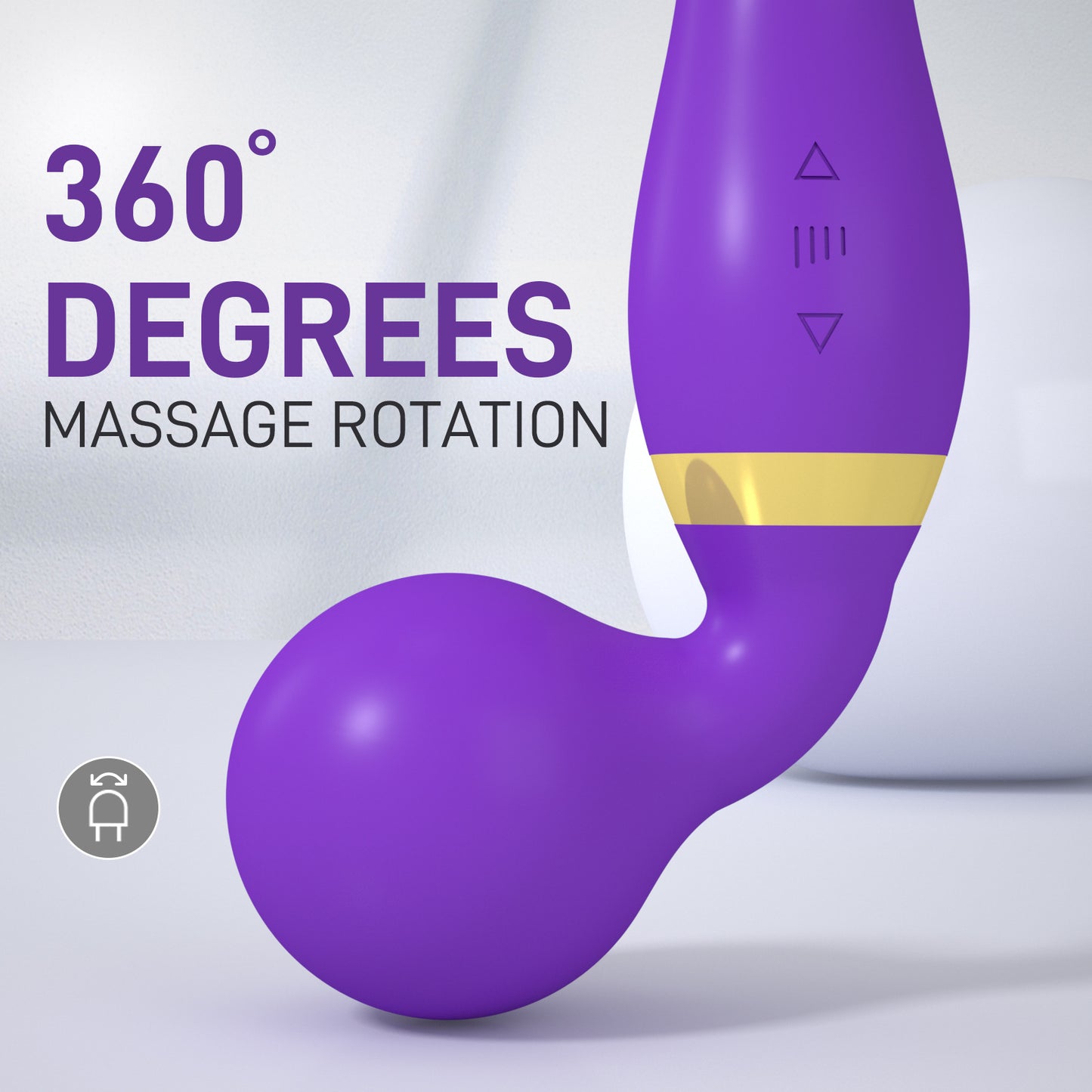 Vibromasseur 22cm 2-Way Wand Vibro Masseur sans fil avec 20 modes de vitesses ultra-puissantes - 8 Vitesses Masseur thérapeutique personnel - Rechargeable par USB