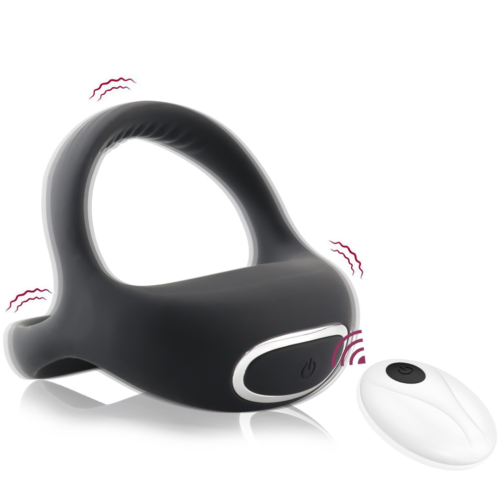 Anneaux de Pénis Triangle Vibrant für Herren – Silikon Anneaux Péniens – Schwarz