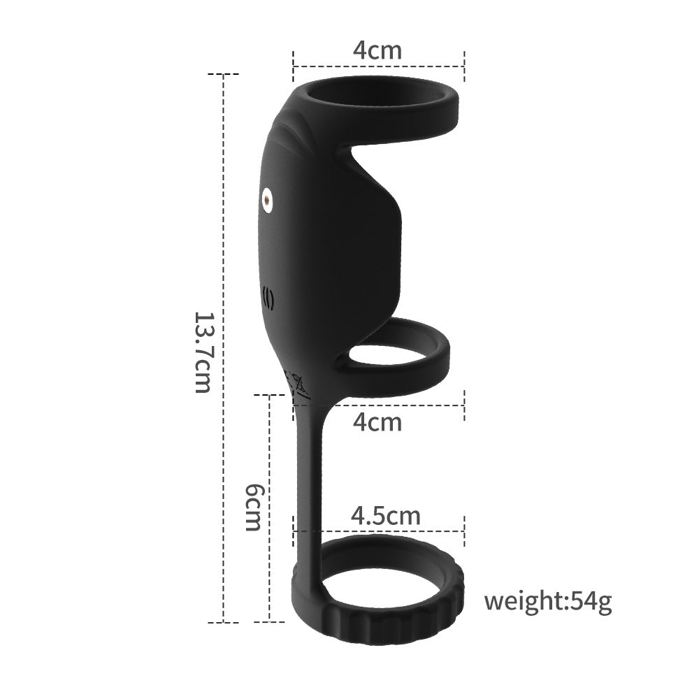 Vibrating Penis Ring - 10 Modes & 3 Elastic Cock Rings - Black