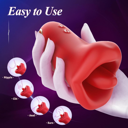 Powerful Clitoral Stimulator for Women with 10 Lick Patterns and Rotation