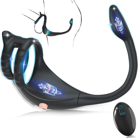 3 DE 1 Plug Anal - Vibrant Prostata-Anal mit Fernbedienung - Schwarz