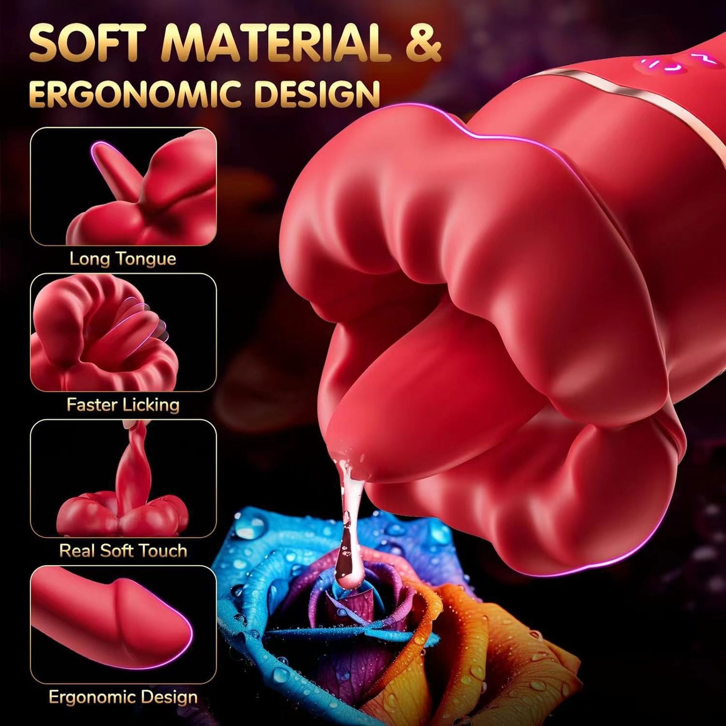 Rose Sex Toy Clitoral Vibe Vibrating Dildo Adult Toy for Women
