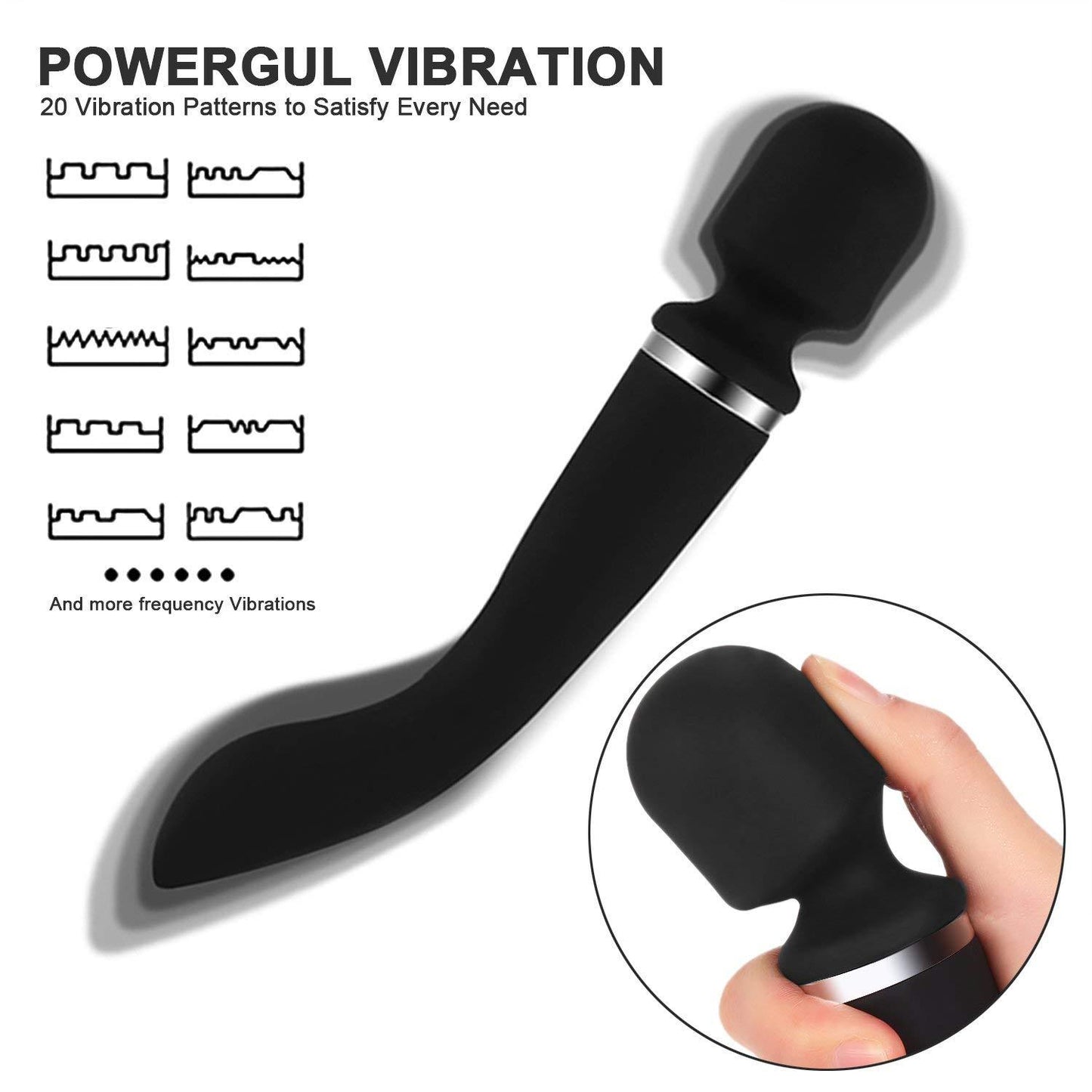 Vibromasseur 24,5 cm – Doppelseitiger Stab Vibro-Masseur ohne Filter mit 10 Modi für ultra-leistungsfähige Vitalität – Personaltherapeutischer Masseur – Wiederaufladbar über USB