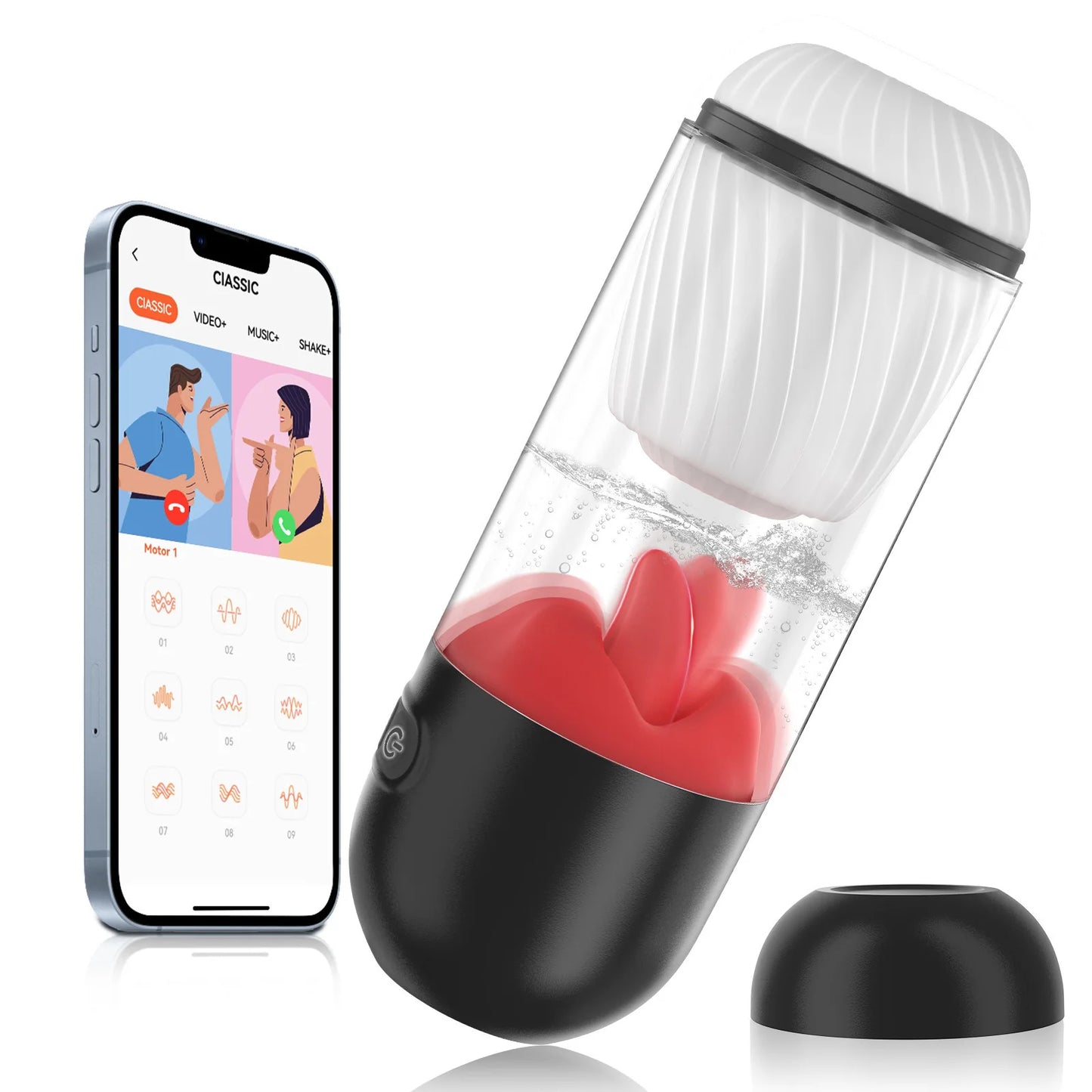 Masturbateurs masculins, Sextoys, Masturbateur masculin automatique, Masturbateur masculin avec 9 modes, Vibromasseur à pénis enveloppé à 360°