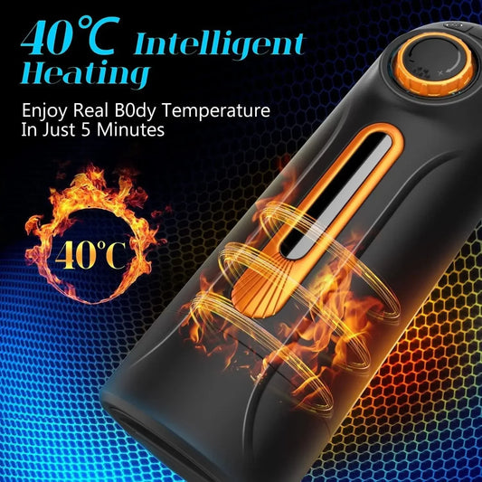Masturbateur masculin chauffant, mains libres, avec modes d'aspiration et de rotation, jouet sexuel automatique pour adulte - Aspiration avant-arrière