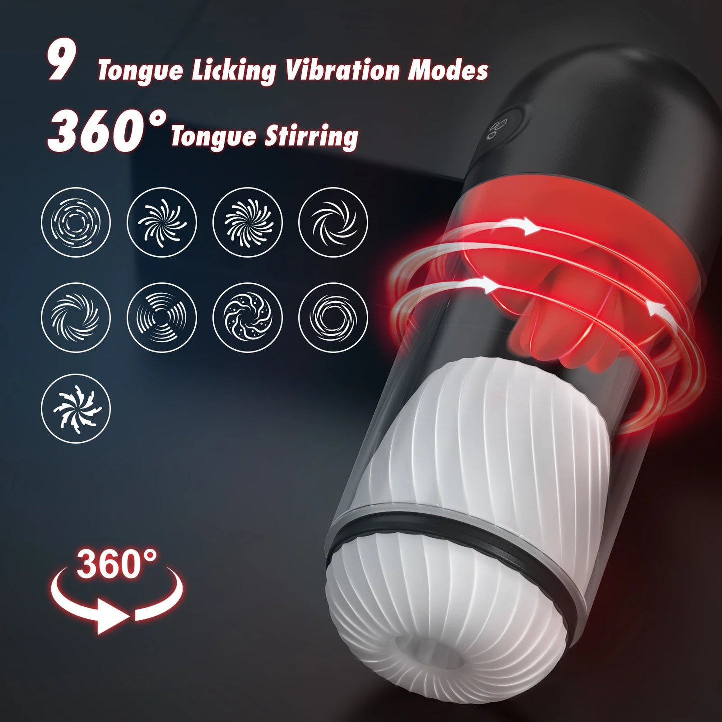 Masturbateurs masculins, Sextoys, Masturbateur masculin automatique, Masturbateur masculin avec 9 modes, Vibromasseur à pénis enveloppé à 360°