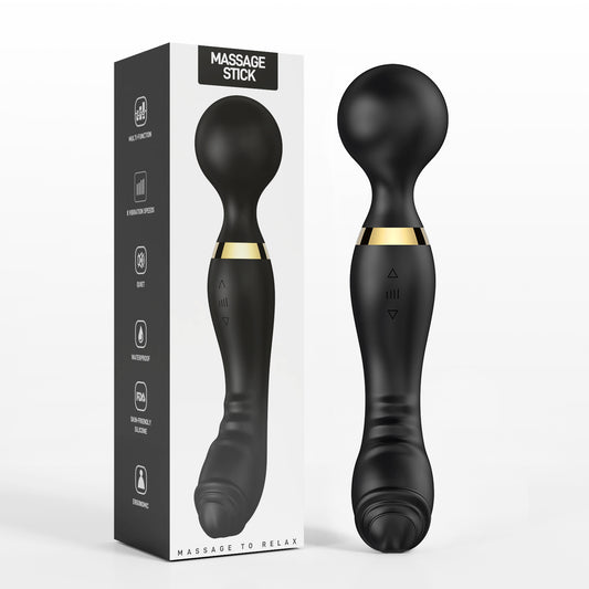 Vibromasseur 22 cm, 2-Wege-Stab, vibrierender Masseur ohne Filter, mit 20 ultra-leistungsfähigen Fitnessmodi – 8 Massagetherapeuten – wiederaufladbar über USB