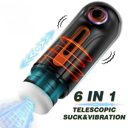 Masturbateur masculin chauffant, mains libres, avec modes d'aspiration et de rotation, jouet sexuel automatique pour adulte - Aspiration avant-arrière