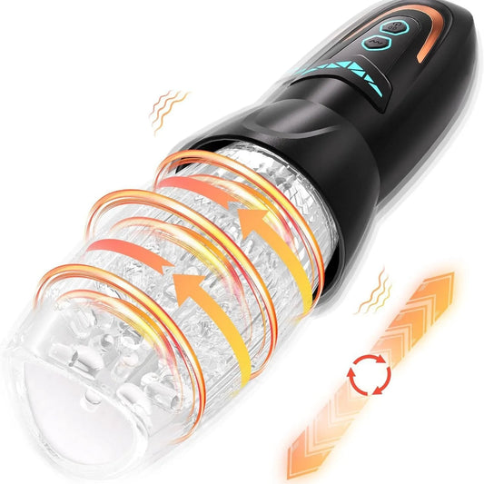 Masturbateur automatique pour homme, jouet sexuel, 5 poussées, rotations et 10 vibrations, machine électrique de poche pour adulte 