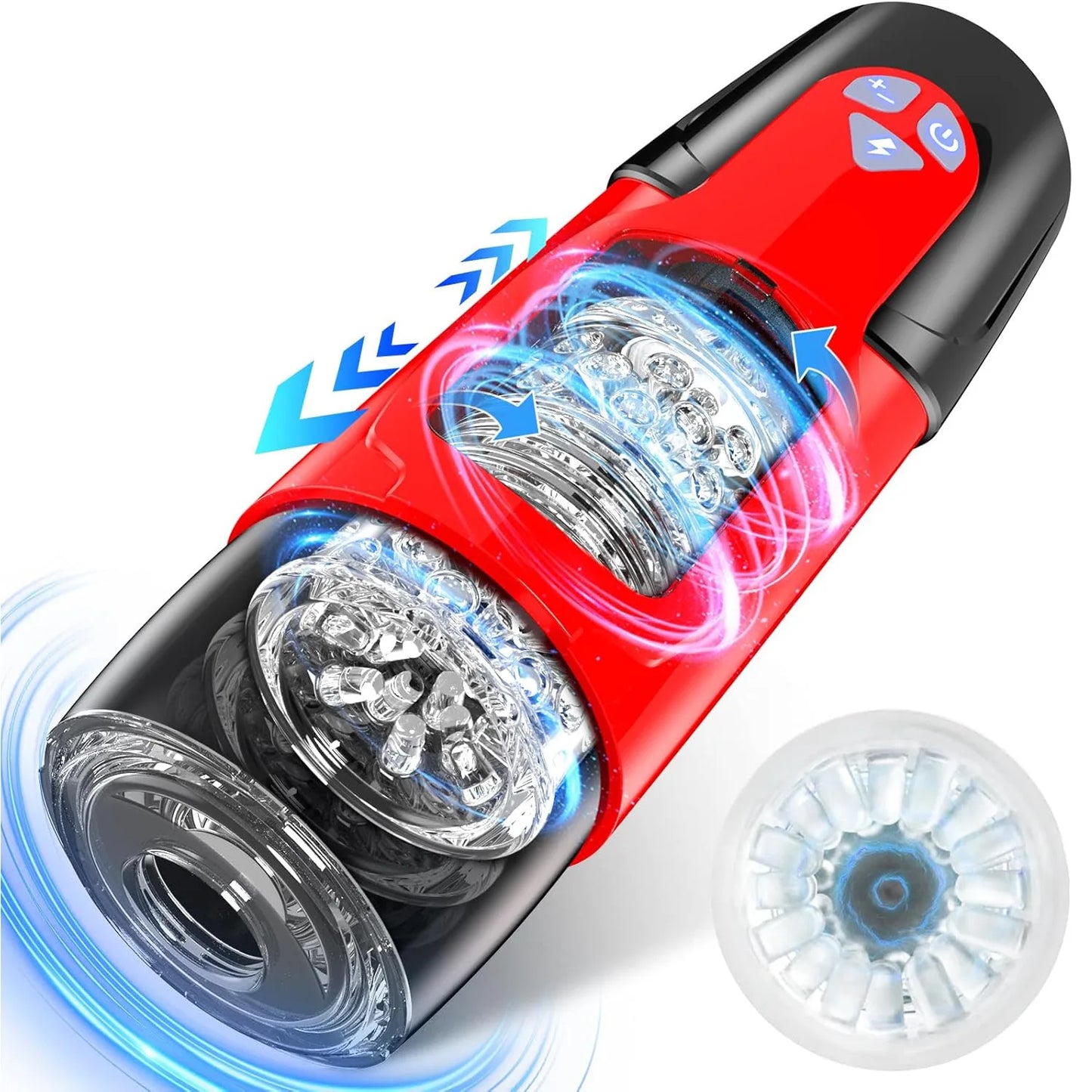 Masturbateur automatique rotatif en silicone, vagin, prononciation réelle, machine à fellation, MasterbatBlack